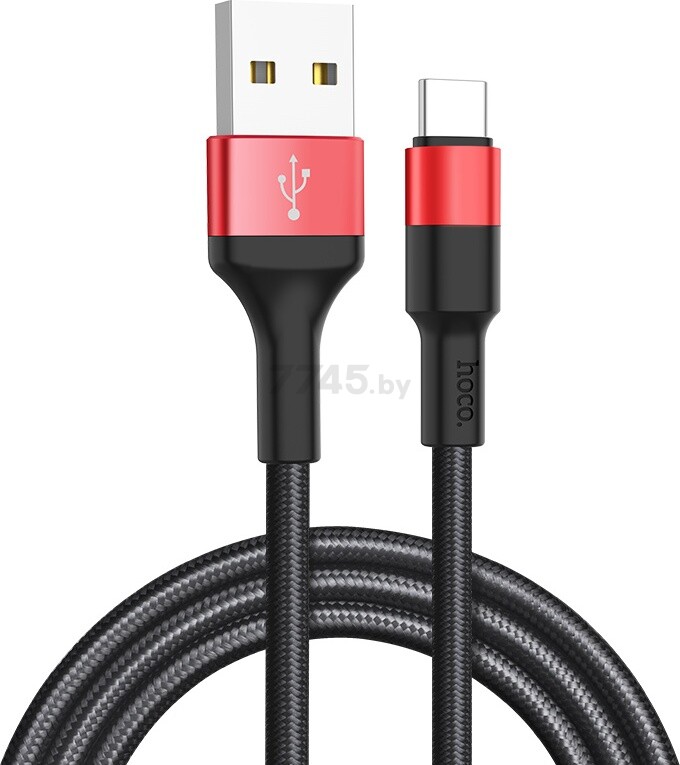 Кабель HOCO X26 USB-C черный/красный - Фото 2