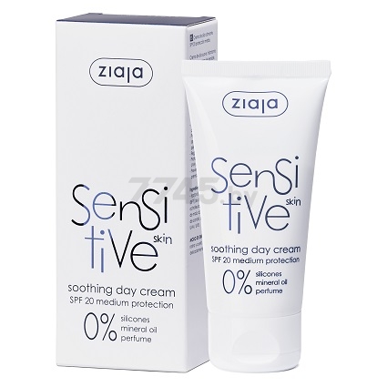 Крем дневной ZIAJA Sensitive Skin Успокаивающий Чувствительная кожа SPF 20 50 мл (15460)