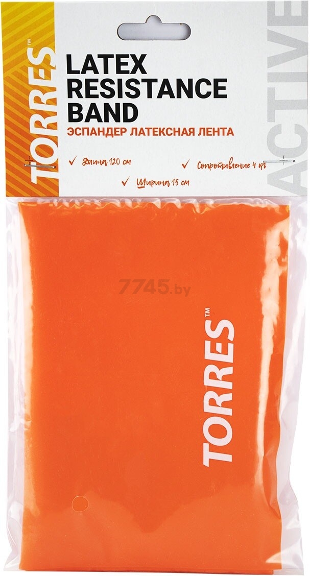 Эспандер латексная лента TORRES 4 кг оранжевый (AL0021) - Фото 2