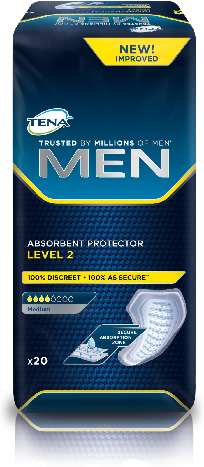 Прокладки урологические TENA For Men Level 2 20 штук (7322540016383)