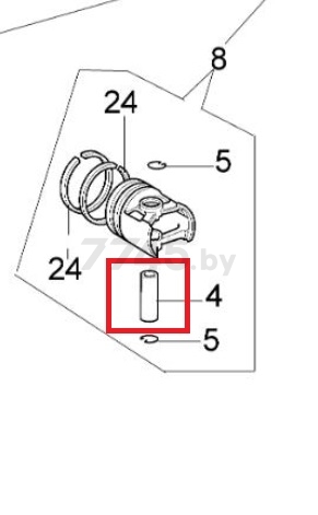 Штифт фиксирующий для мотобура OLEO-MAC MTL81R, MTL85R (028200063)