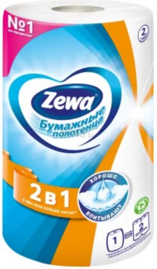 Полотенца бумажные ZEWA 2 в 1 1 рулон (7322540827743)