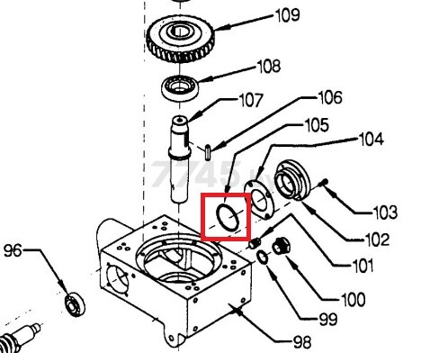 Кольцо уплотнительное крышки заднего вала для машины затирочной BIM CT90D (M360300017)