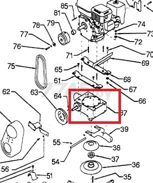 Коробка передач в сборе для машины затирочной BIM CT90D (M360200058-MT36)