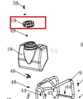 Крышка бака воды для виброплиты BIM CP110D (CNP100D019)