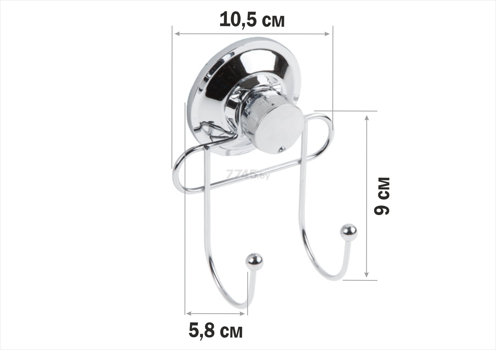 Крючок для ванной двойной PERFECTO LINEA Fix Lock (35-381240) - Фото 4