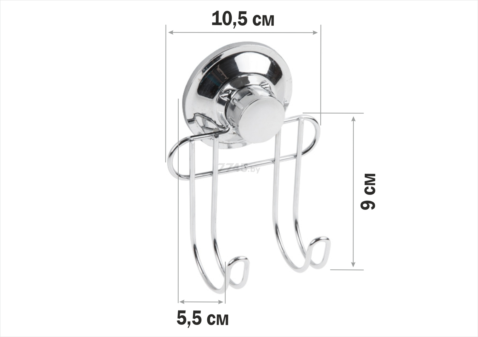 Крючок для ванной двойной PERFECTO LINEA Fix Lock (35-385240) - Фото 4