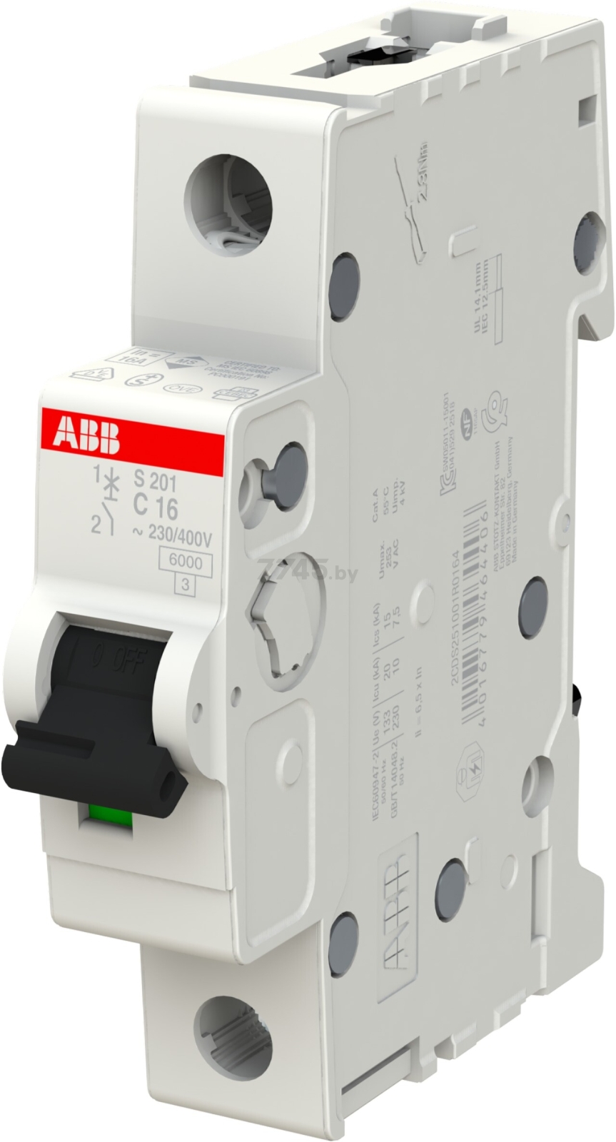 Автоматический выключатель ABB S201-C16 1P C 16A 6kA 1M (2CDS251001R0164)