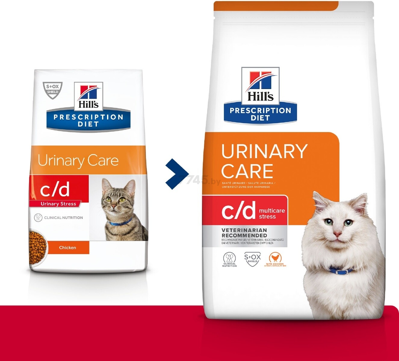 Сухой корм для кошек HILL'S Prescription Diet c/d Urinary Multicare Stress курица 1,5 кг (52742284200) - Фото 2