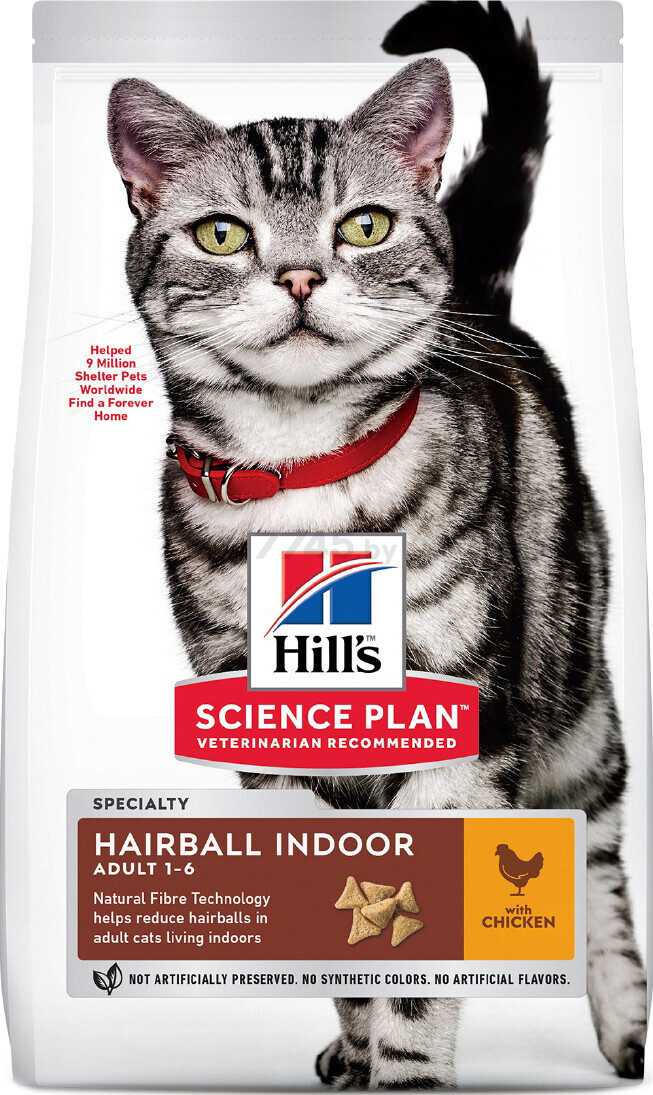 Сухой корм для кошек HILL'S Science Plan Adult Hairball Indoor курица 0,3 кг (52742528502)