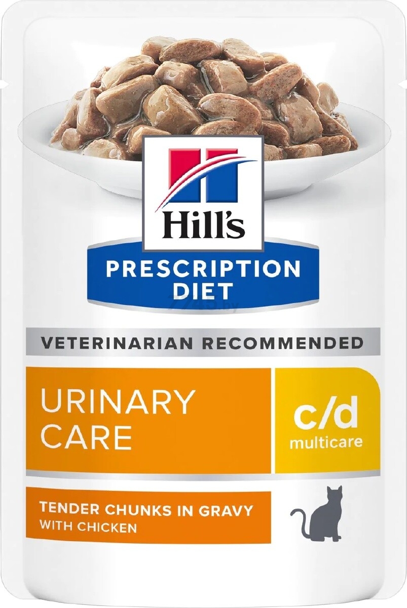 Влажный корм для кошек HILL'S Prescription Diet c/d Multicare Urinary Care курица пауч 85 г (52742340609)