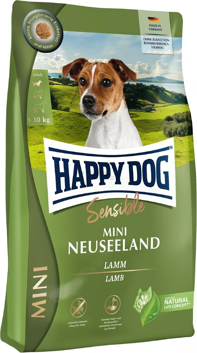 Сухой корм для собак HAPPY DOG Mini Neuseeland Lamm&Reis 10 кг (61226)