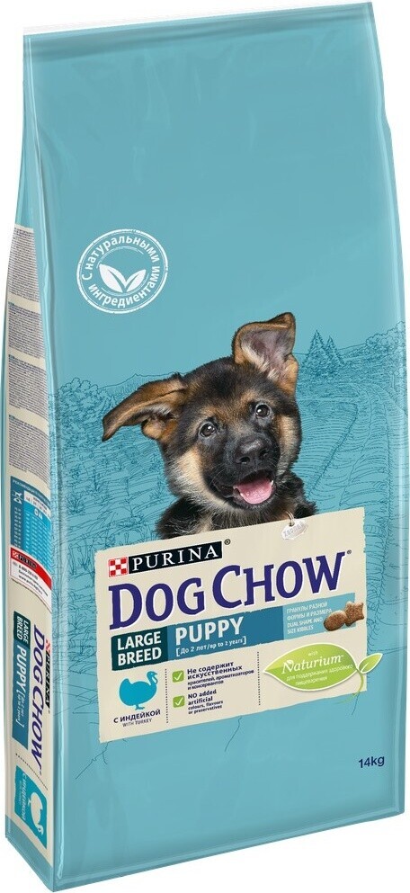 Сухой корм для щенков DOG CHOW Puppy Large Breed индейка 14 кг (7613034489432) - Фото 2