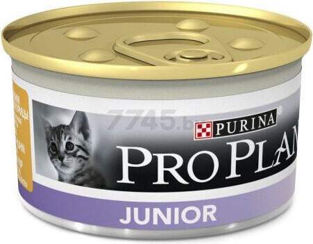 Влажный корм для котят PURINA PRO PLAN Junior паштет с курицей консервы 85 г (7613033568619) - Фото 2