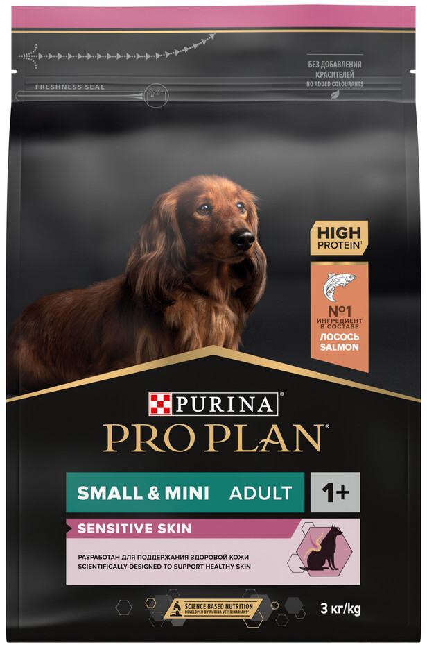 Сухой корм для собак PURINA PRO PLAN Small&Mini Adult Sensitive Skin лосось с рисом 3 кг (7613035114890)