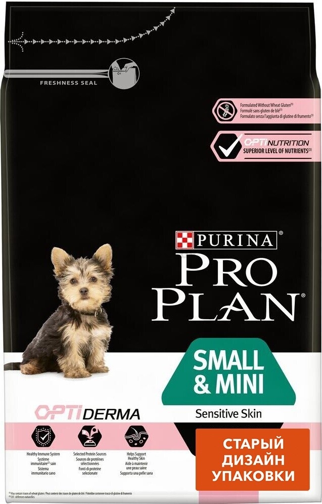 Сухой корм для щенков PURINA PRO PLAN Small&Mini Puppy Sensitive Skin лосось с рисом 3 кг (7613035123809) - Фото 2