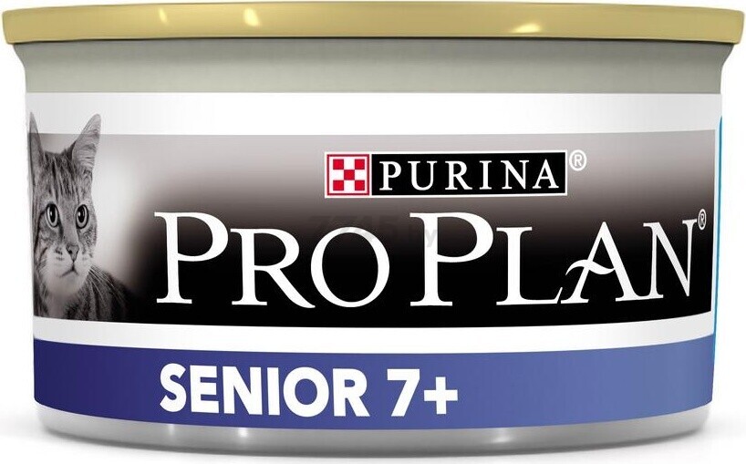 Влажный корм для пожилых кошек PURINA PRO PLAN Adult 7+ паштет с тунцом консервы 85 г (7613033568589)