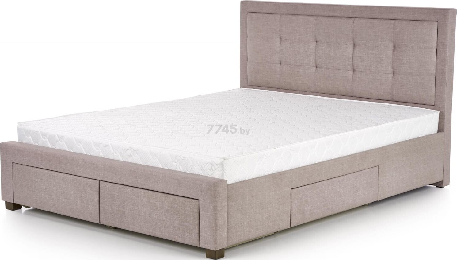 Кровать двуспальная HALMAR Evora бежевый 160х200 см (V-CH-EVORA-LOZ)
