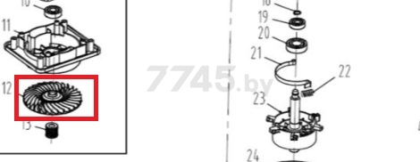 Крыльчатка для газонокосилки WORTEX LM3213P (M1G-ZP4-320-12)