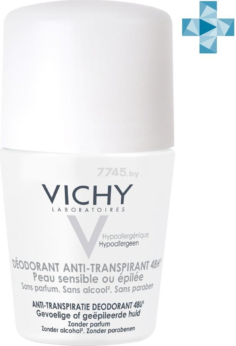 Дезодорант шариковый VICHY Deodorants Для чувствительной кожи 48 ч 50 мл (3337871320324)