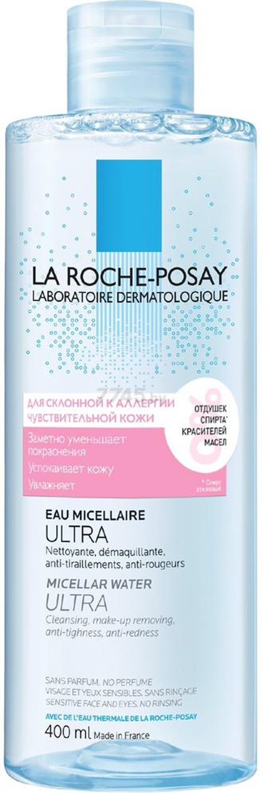 Вода мицеллярная для снятия макияжа LA ROCHE-POSAY Ultra Для реактивной кожи 400 мл (3337875528108) - Фото 2