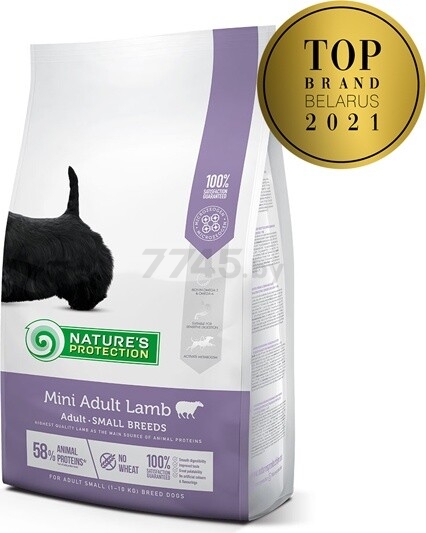 Сухой корм для собак NATURE'S PROTECTION Adult Mini ягненок 7,5 кг (NPS45735)
