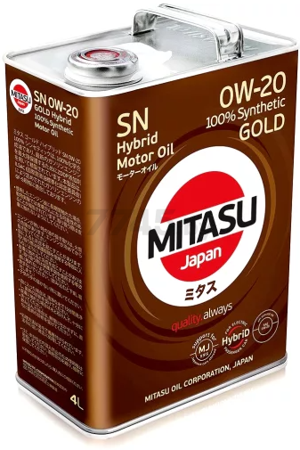 Моторное масло 0W20 синтетическое MITASU Gold SN 4 л (MJ-102-4)