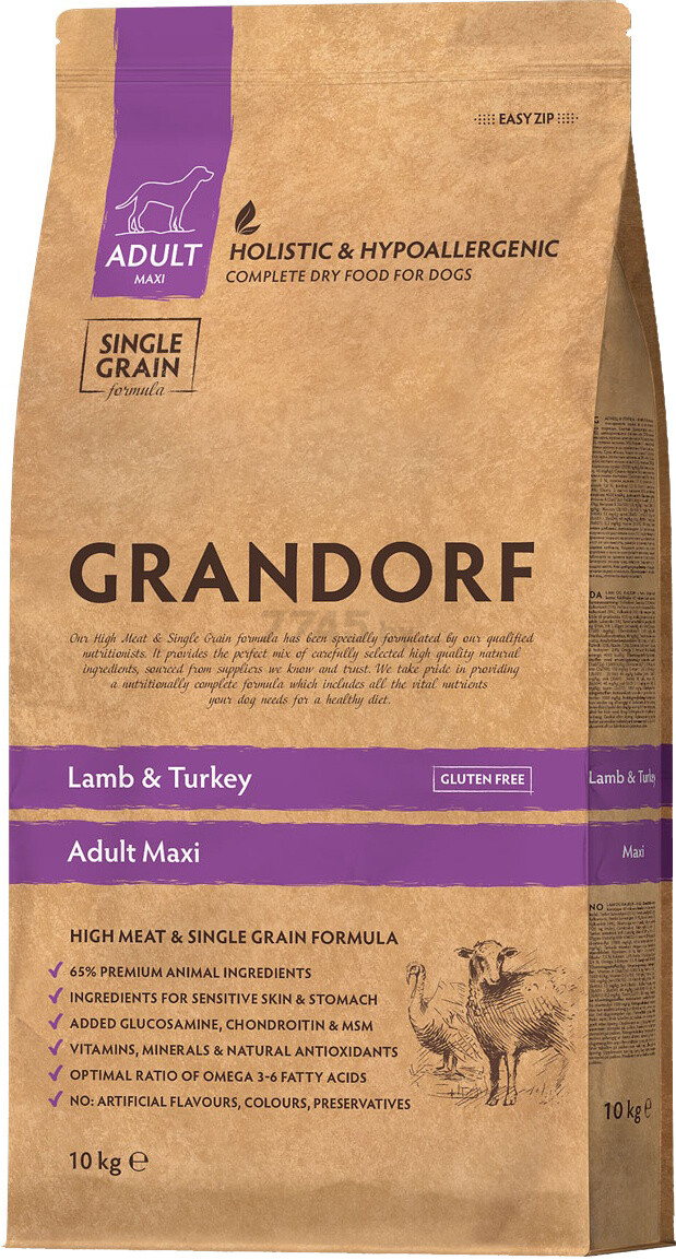 Сухой корм для собак GRANDORF Adult Maxi Lamb&Turkey 10 кг (5407007850990)