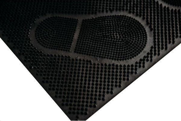 Коврик придверный YPGROUP 75х45 см Следы черный (К21) - Фото 3