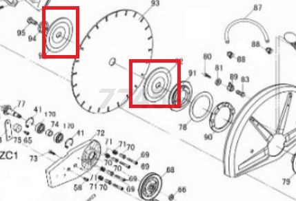 Фланец диска для бензореза BIM GC3540 (YD650.3-24602)