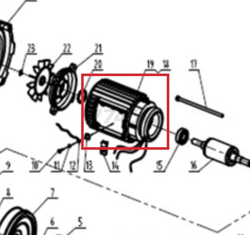 Статор для насоса ECO GFI-13P, GFI-1203 (50785C-24-20)