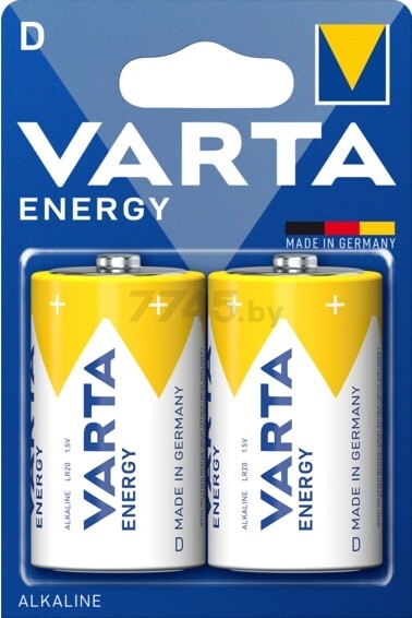 Батарейка D/LR20 VARTA Energy 1,5 V алкалиновая 2 штуки