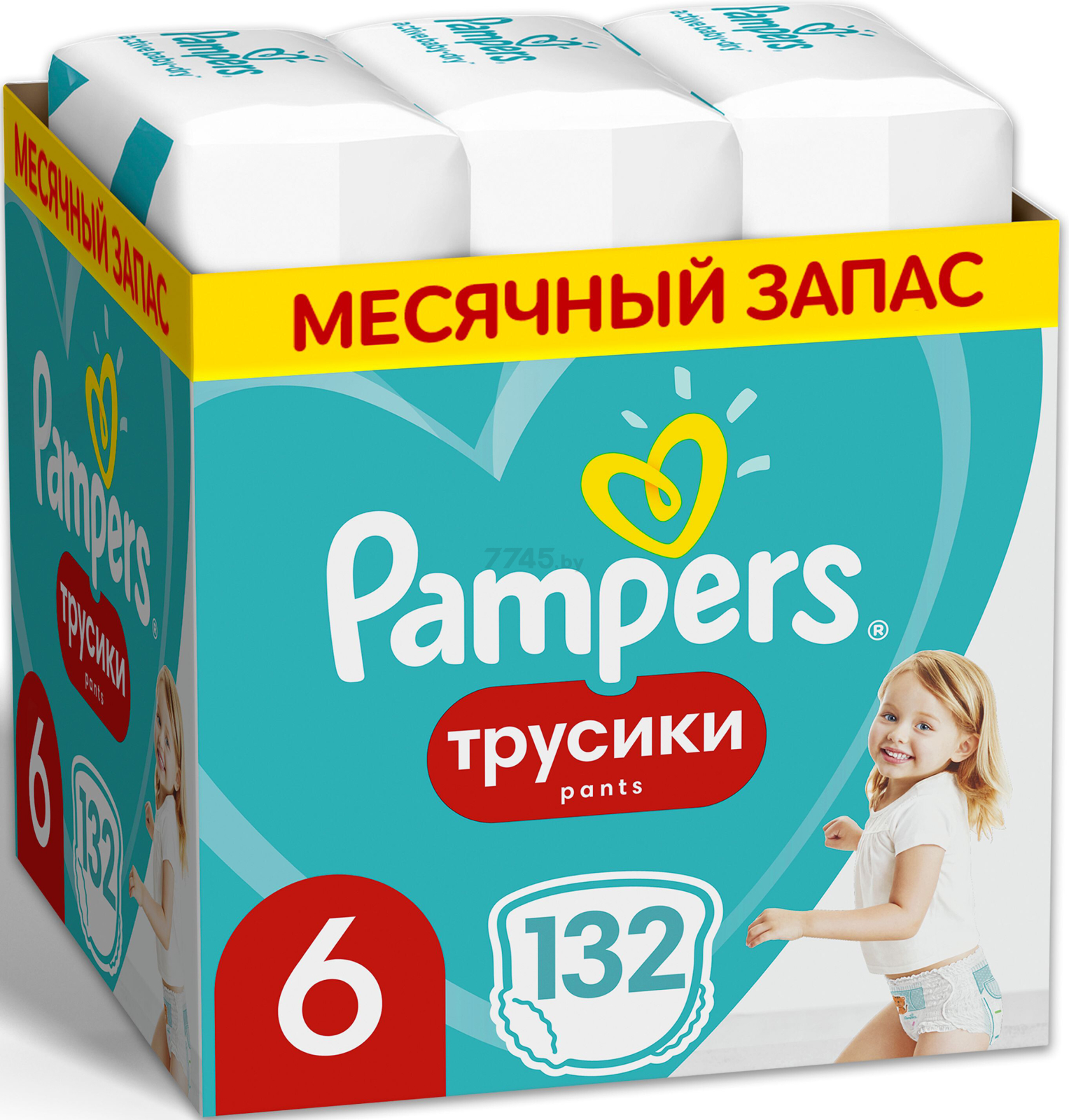 Подгузники-трусики PAMPERS Pants 6 Extra Large от 15 кг 132 штуки (8001090808080) - Фото 2