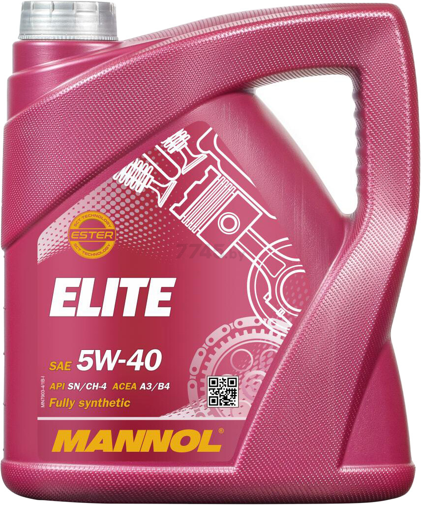 Моторное масло 5W40 синтетическое MANNOL Elite 4 л (19)