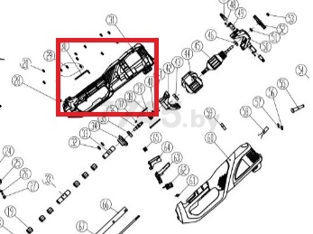 Корпус правый для триммера WORTEX TE3813 (SF7A214-1-31)