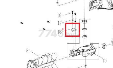 Фиксатор штока для пилы сабельной WORTEX SR1590E (JIF-DU06-20-18)