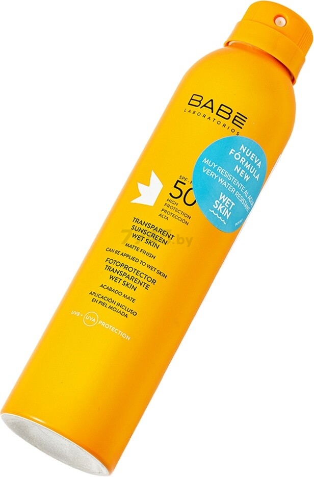 Спрей солнцезащитный BABE Laboratorios Transparent Sunscreen Wet Skin SPF 50 200 мл (8437011329943) - Фото 2