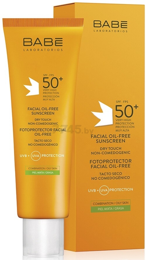 Крем солнцезащитный BABE Laboratorios Facial Oil-Free Sunscreen Cream SPF 50+ 50 мл (8437014389326)