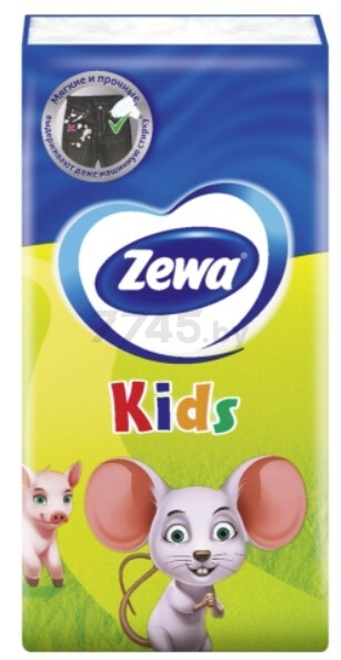 Платки носовые ZEWA Kids 10 штук (0201121321)