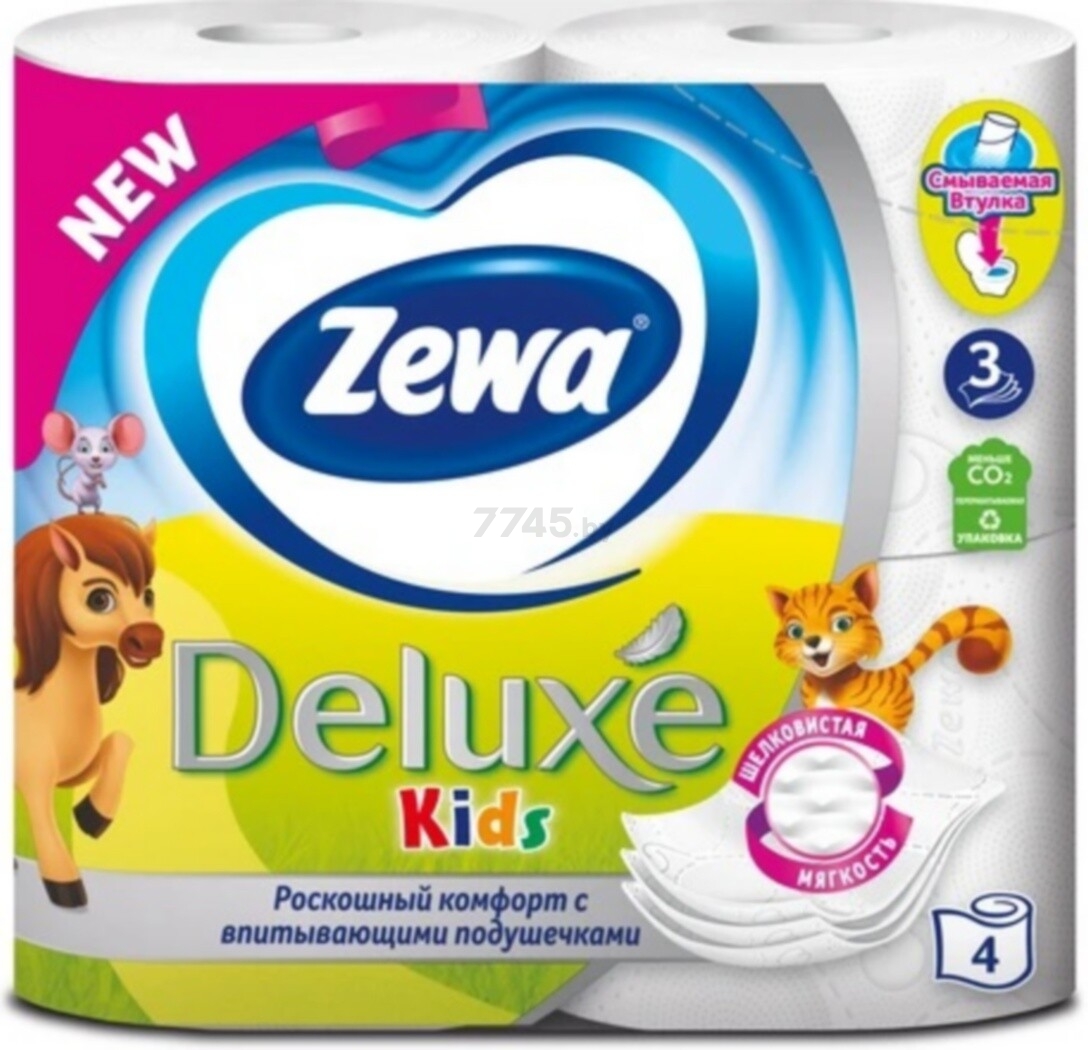 Бумага туалетная ZEWA Kids 4 рулона (0201121151)