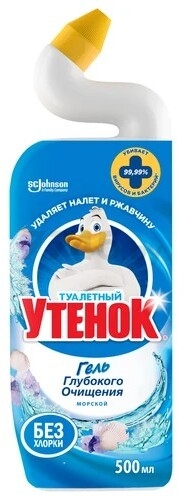 Средство чистящее для унитаза ТУАЛЕТНЫЙ УТЕНОК 5 в 1 Морской 0,5 л (8991034261)