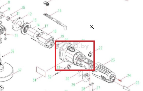 Корпус статора для болгарки MOLOT MAG1106 (AG-115D-21)