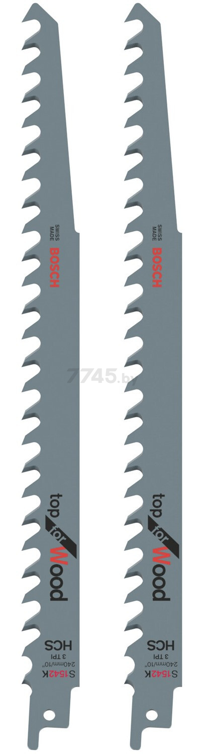 Полотно для сабельной пилы BOSCH Top for Wood S1542К 240 мм 2 штуки (2608650681)