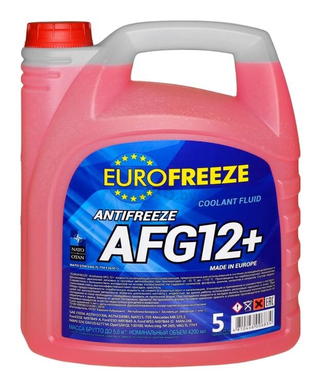 Антифриз красный EUROFREEZE Antifreeze AFG 12+ 4,8 кг (52237)