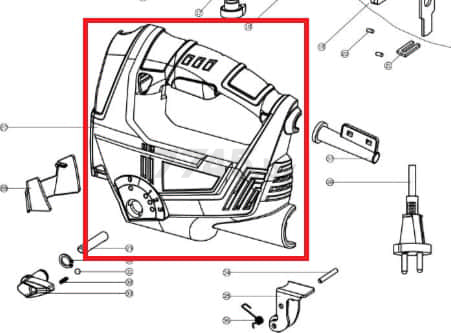 Корпус левый пилы лобзиковой WORTEX JS6506-2E (M1Q-DU15-65-27)