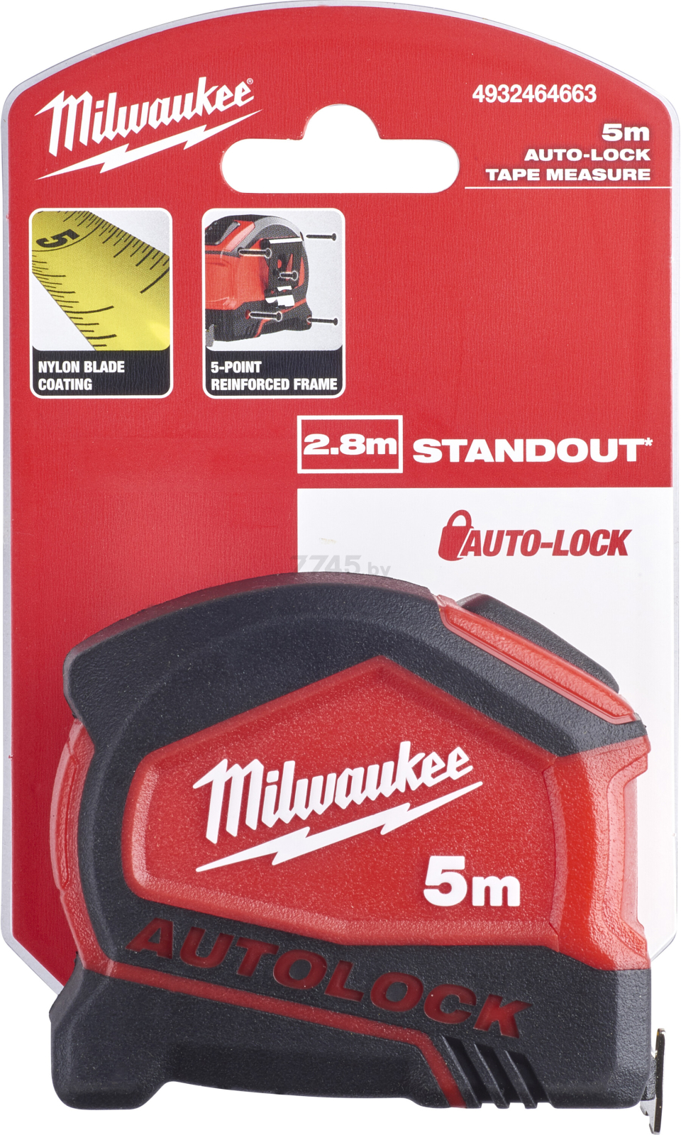 Рулетка 5 м MILWAUKEE Autolock (4932464663) - Фото 4