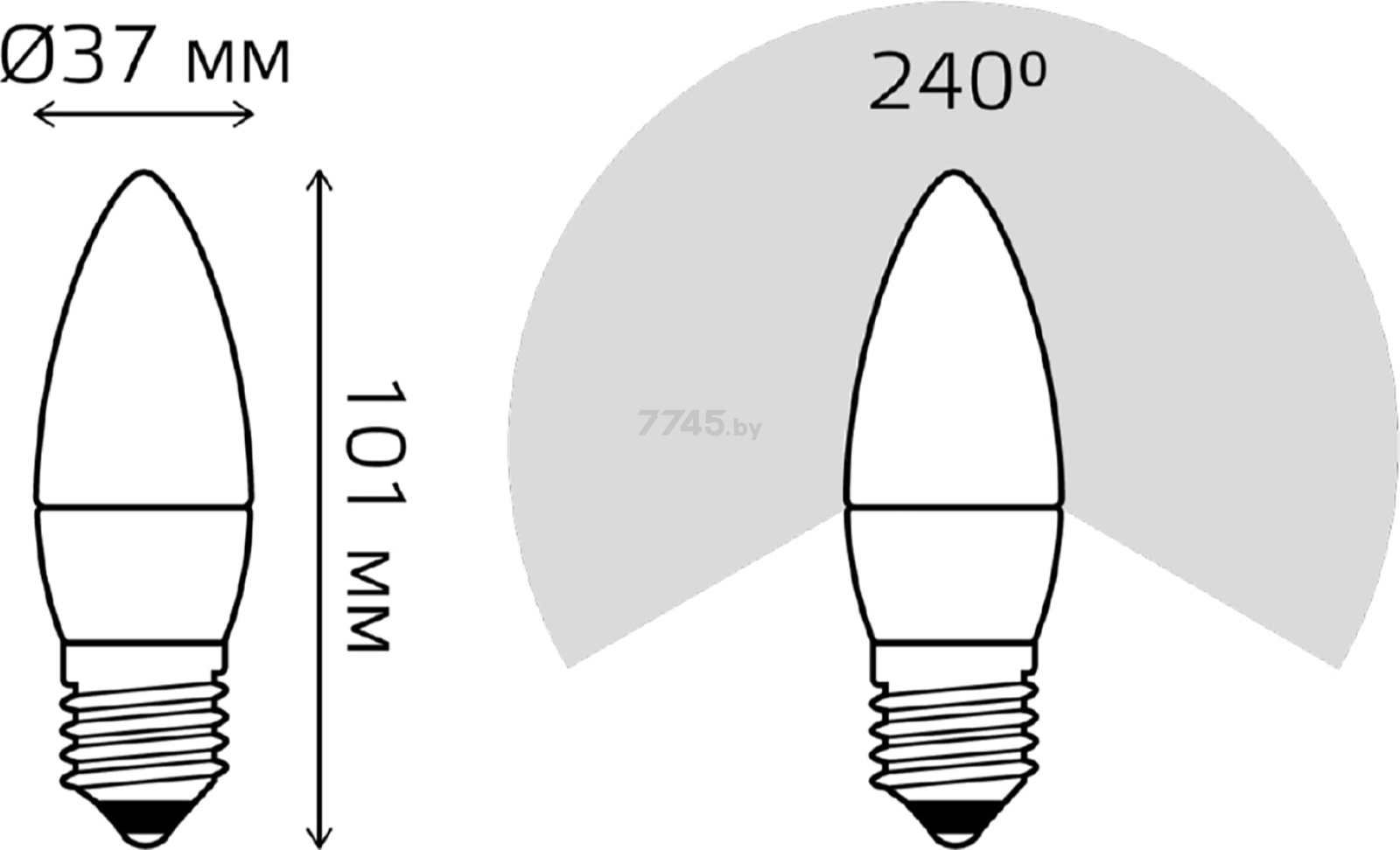 Лампа светодиодная E27 GAUSS Black 6,5 Вт 3000K (103102107) - Фото 7