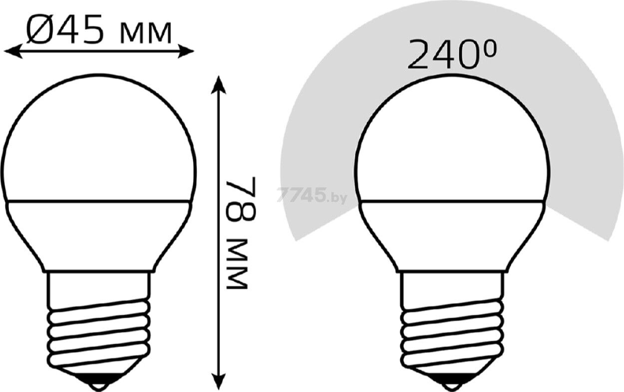 Лампа светодиодная E27 GAUSS Black 6,5 Вт 4100K (105102207) - Фото 7