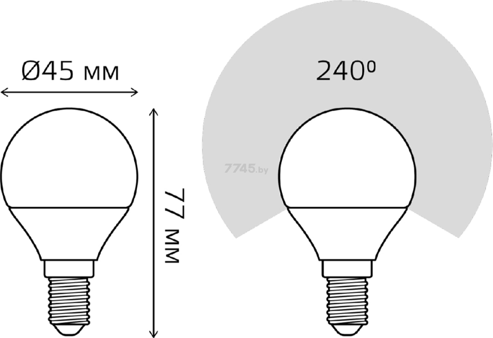 Лампа светодиодная E14 GAUSS Black 6,5 Вт 3000K (105101107) - Фото 6