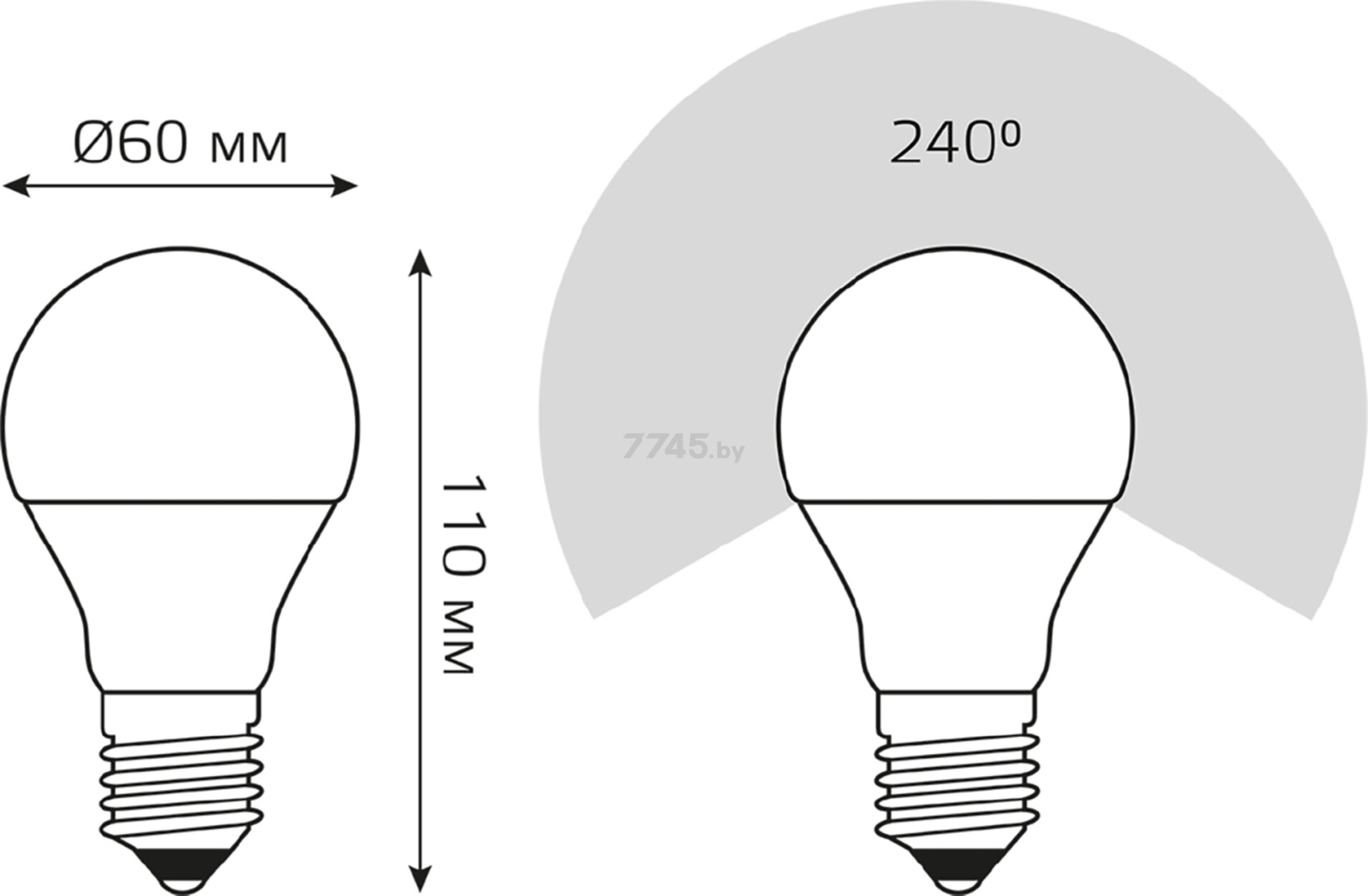 Лампа светодиодная E27 GAUSS Elementary 12 Вт 4100K (23222) - Фото 6
